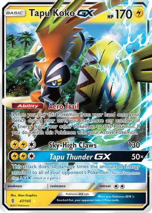 Tapu Koko GX (47) Holofoil - SM  Guardians Rising