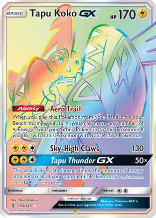 Tapu Koko GX (Secret) (153) Holofoil - SM  Guardians Rising