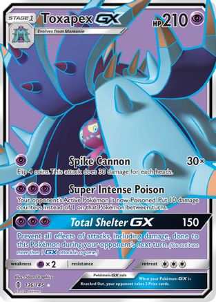 Toxapex GX (Full Art) (136) Holofoil - SM  Guardians Rising