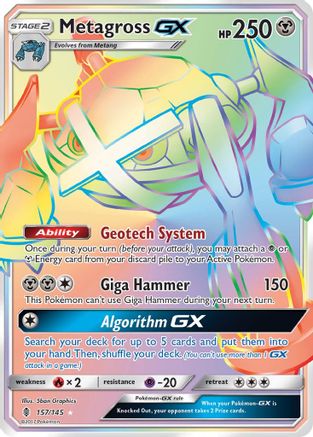 Metagross GX (Secret) (157) Holofoil - SM  Guardians Rising