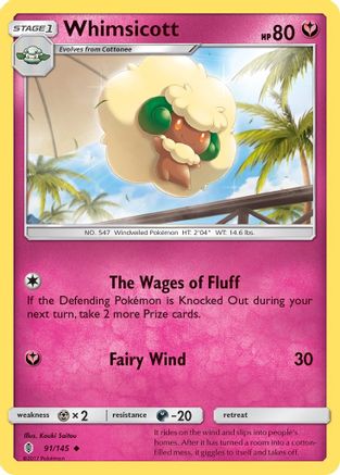 Whimsicott (91) Reverse Holofoil - SM  Guardians Rising