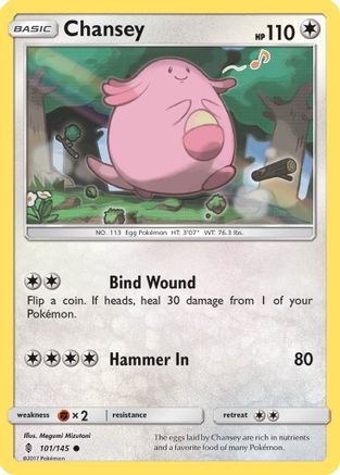 Chansey (101/145) [Sun & Moon: Guardians Rising] Reverse Holofoil