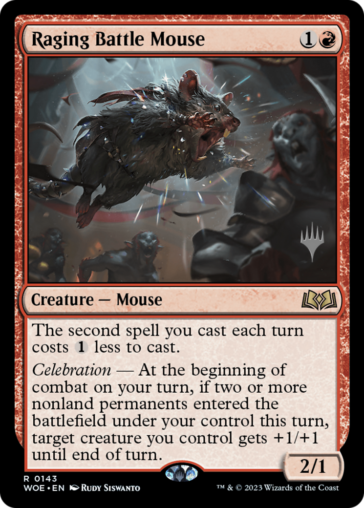 Raging Battle Mouse (143) Foil - Wilds of Eldraine Promos