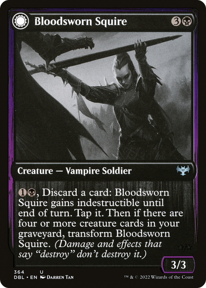 Bloodsworn Squire // Bloodsworn Knight (364) Foil - Innistrad: Double Feature