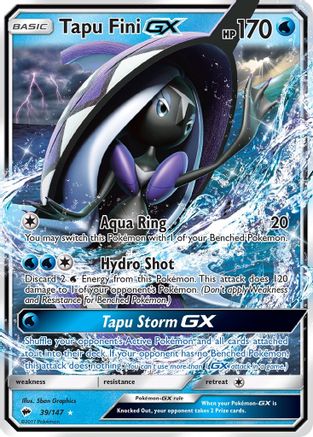 Tapu Fini GX (39) Holofoil - SM  Burning Shadows