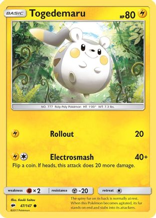 Togedemaru (47/147) [Sun & Moon: Burning Shadows] Reverse Holofoil