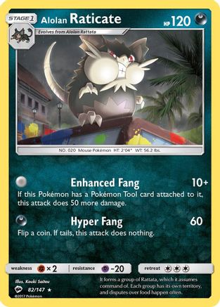 Alolan Raticate (82/147) [Sun & Moon: Burning Shadows] Reverse Holofoil