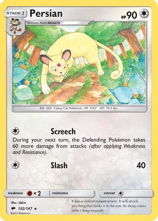 Persian (102) Reverse Holofoil - SM  Burning Shadows