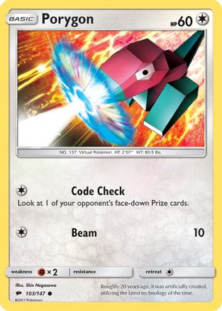 Porygon (103) Reverse Holofoil - SM  Burning Shadows
