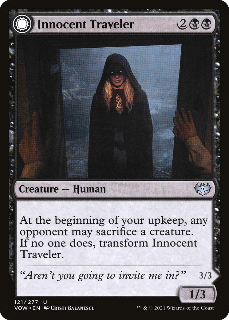 Innocent Traveler // Malicious Invader (121) Foil - Innistrad: Crimson Vow