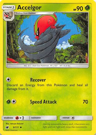 Accelgor (9/111) [Sun & Moon: Crimson Invasion] Reverse Holofoil
