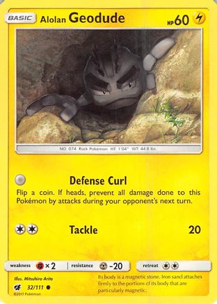 Alolan Geodude (32/111) [Sun & Moon: Crimson Invasion] Reverse Holofoil