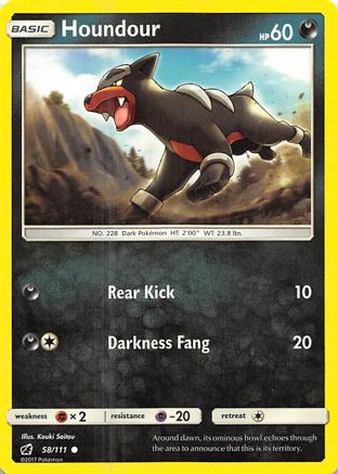 Houndour (58/111) [Sun & Moon: Crimson Invasion] Reverse Holofoil