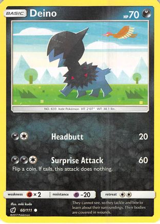 Deino (60/111) [Sun & Moon: Crimson Invasion] Reverse Holofoil