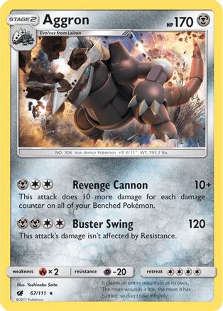 Aggron (67) Reverse Holofoil - Crimson Invasion