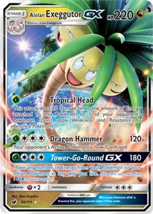 Alolan Exeggutor GX (74) Holofoil - SM  Crimson Invasion