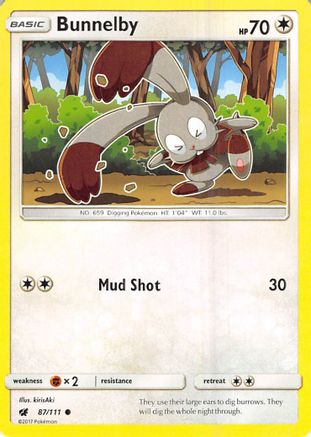 Bunnelby (87/111) [Sun & Moon: Crimson Invasion] Reverse Holofoil