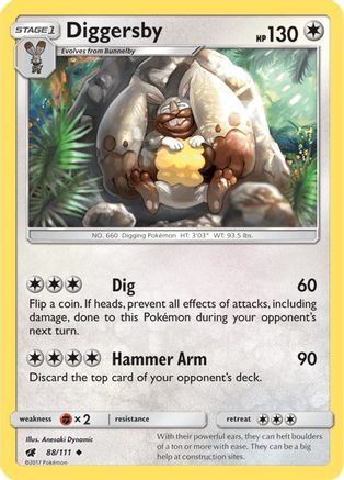 Diggersby (88/111) [Sun & Moon: Crimson Invasion] Reverse Holofoil