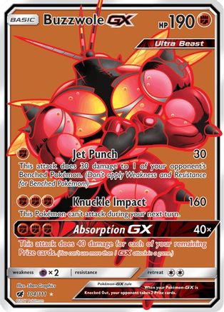 Buzzwole GX (Full Art) (104) Holofoil - SM  Crimson Invasion