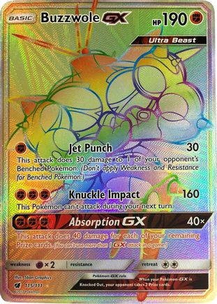 Buzzwole GX (Secret) (115) Holofoil - SM  Crimson Invasion