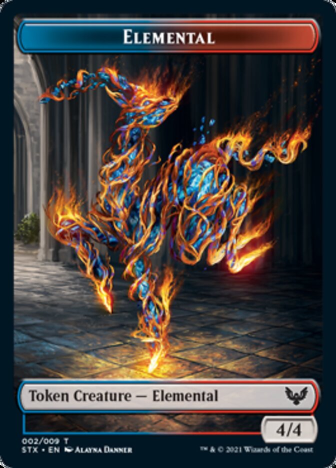 Elemental // Fractal Double-Sided Token [Strixhaven: School of Mages Tokens] | Silver Goblin