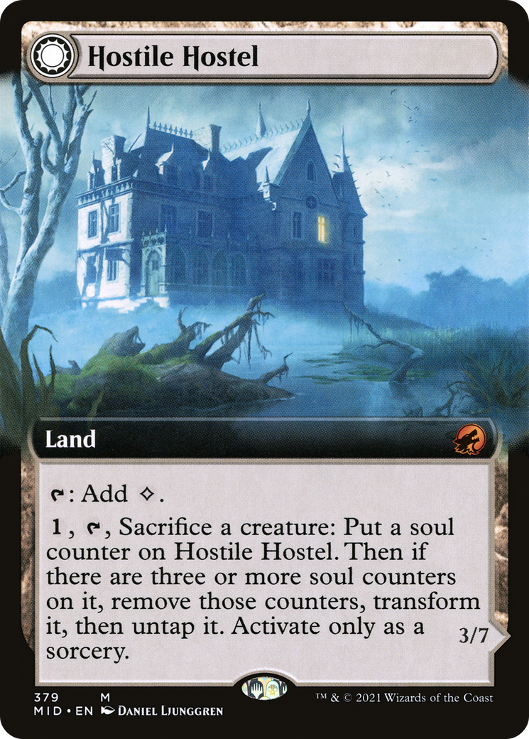 Hostile Hostel // Creeping Inn (Extended Art) (379) Foil - Innistrad: Midnight Hunt