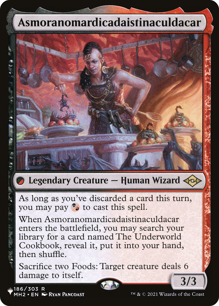 Asmoranomardicadaistinaculdacar (MH2-186) - The List