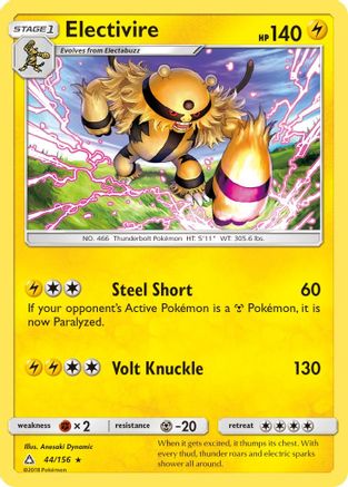 Electivire (44/156) [Sun & Moon: Ultra Prism] | Silver Goblin