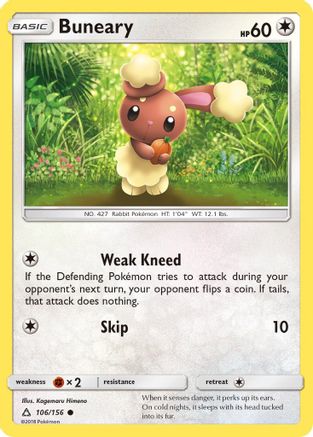 Buneary (106/156) [Sun & Moon: Ultra Prism] Reverse Holofoil