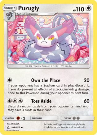 Purugly (109/156) [Sun & Moon: Ultra Prism] Reverse Holofoil