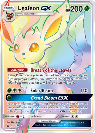 Leafeon GX (Secret Rare) (157) Holofoil - SM  Ultra Prism