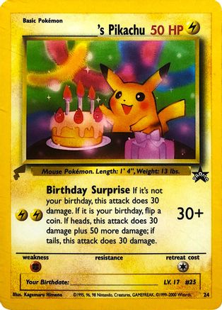 Pikachu (24) (Birthday) [Pikachu World Collection Promos] | Silver Goblin