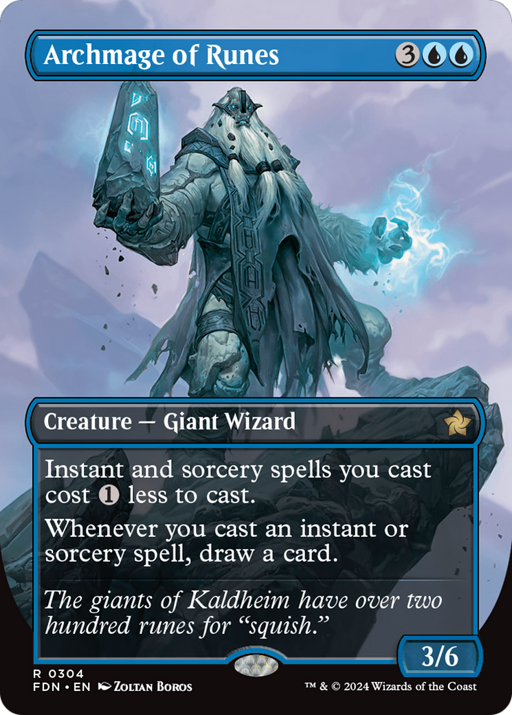 Archmage of Runes (Borderless) [Foundations] Foil