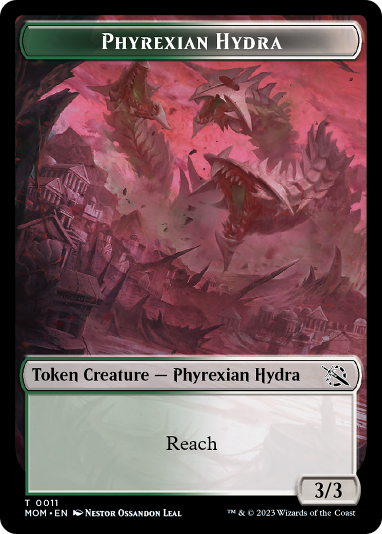 Monk // Phyrexian Hydra (11) Double-Sided Token [March of the Machine Tokens] | Silver Goblin