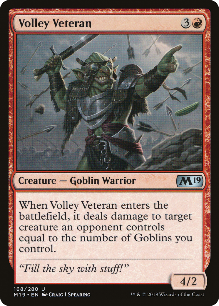 Volley Veteran [Core Set 2019] | Silver Goblin