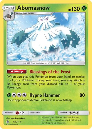 Abomasnow (4/131) [Sun & Moon: Forbidden Light] Reverse Holofoil