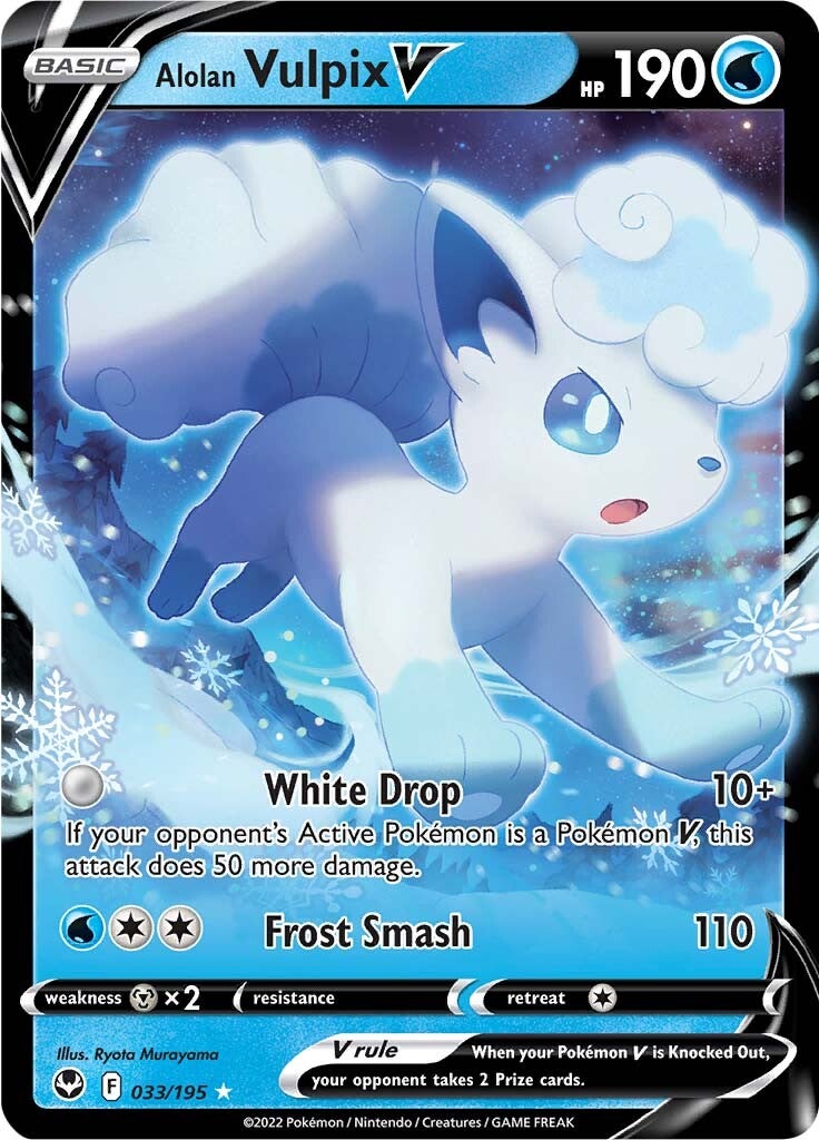 Alolan Vulpix V (033/195) [Sword & Shield: Silver Tempest] | Silver Goblin