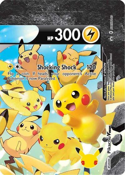 Pikachu V-UNION (SWSH140) (Celebrations) [Sword & Shield: Black Star Promos] | Silver Goblin