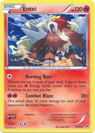 Entei (14/98) (Cosmos Holo) (Blister Exclusive) [XY: Ancient Origins] | Silver Goblin