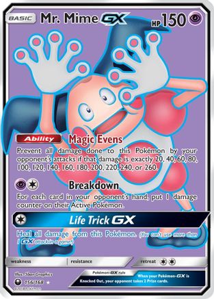 Mr. Mime GX (Full Art) (156) Holofoil - SM  Celestial Storm