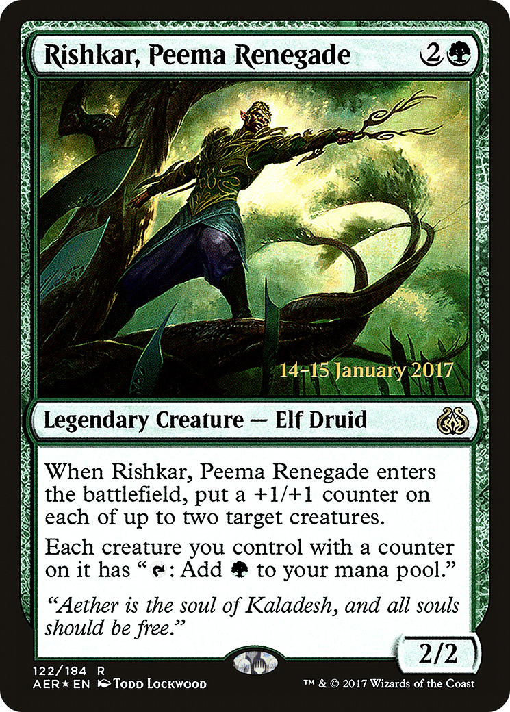 Rishkar, Peema Renegade (122) Foil - Aether Revolt Promos