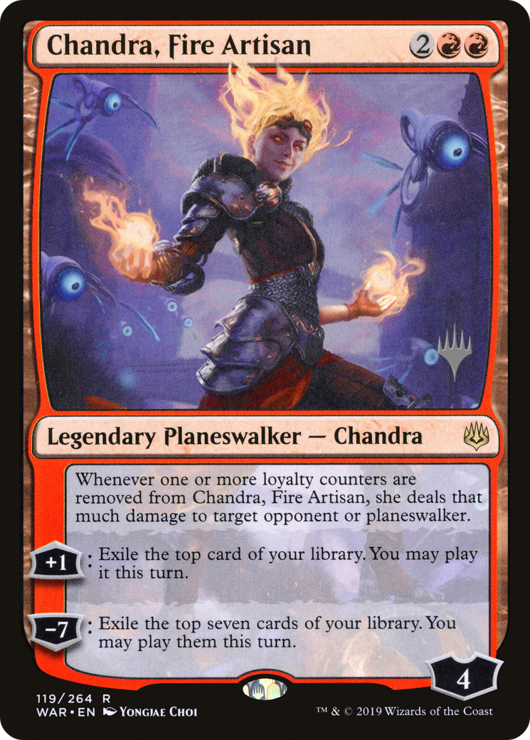 Chandra, Fire Artisan (Promo Pack) [War of the Spark Promos] Foil