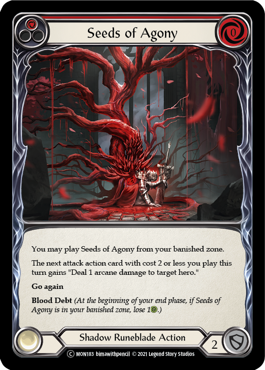 Seeds of Agony (Red) [U-MON183-RF] (Monarch Unlimited)  Unlimited Rainbow Foil | Silver Goblin