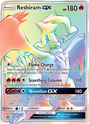 Reshiram GX (Secret) (71) Holofoil - Dragon Majesty