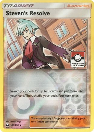 Steven's Resolve (145/168) (League Promo) [Sun & Moon: Celestial Storm] | Silver Goblin