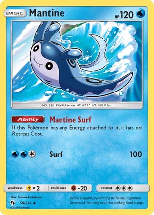 Mantine (58/214) [Sun & Moon: Lost Thunder] | Silver Goblin