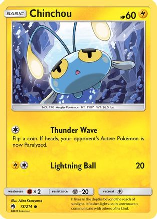 Chinchou (73/214) [Sun & Moon: Lost Thunder] Reverse Holofoil