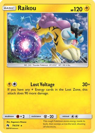Raikou (79/214) [Sun & Moon: Lost Thunder] Reverse Holofoil
