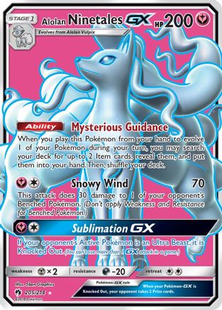Alolan Ninetales GX (Full Art) (205) Holofoil - SM  Lost Thunder