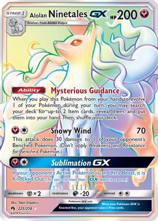 Alolan Ninetales GX (Secret) (225) Holofoil - SM  Lost Thunder